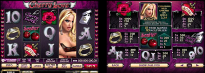 Screen shot of Cherry Love slots at Omni Casino.